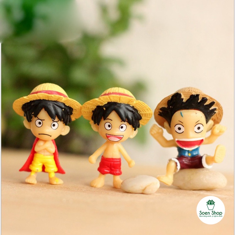 |FREESHIP| Phụ kiện LUFFY one piece - Phụ kiện trang trí cây xanh để bàn làm việc, mô hình trang trí cho bể cá, tiểu cản