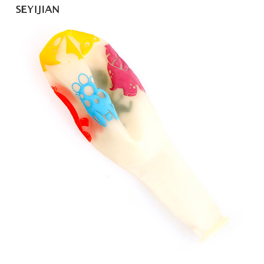 Set 10 Bong Bóng Cao Su Latex 12 Inch Hình Khủng Long Trong Suốt Cho Bé