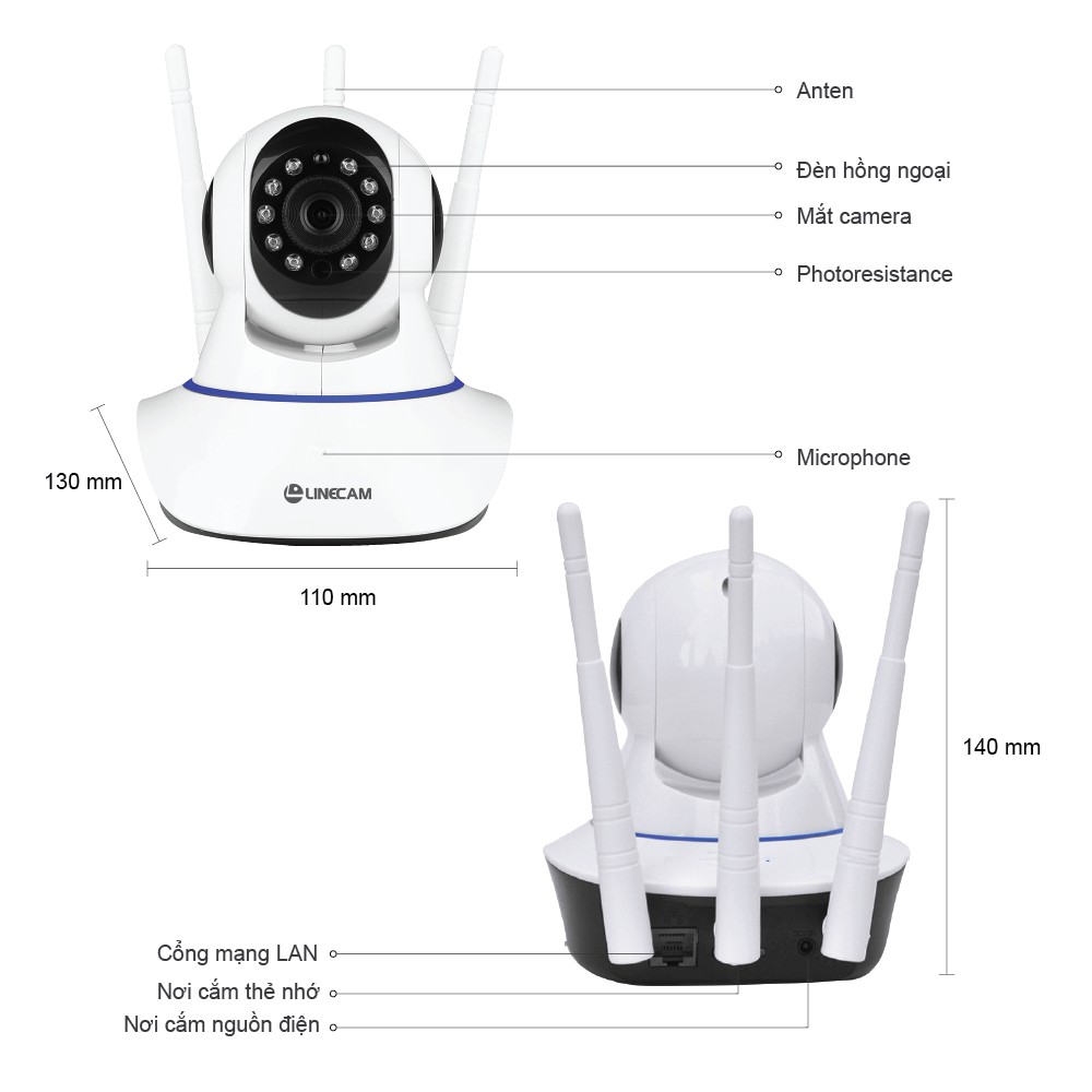 Camera WiFi 3 Râu CareCam Pro 1080P 2MP- Carecam Pro An Ninh Trong Nhà MQ88 -Xoay Theo Chuyển Động | BigBuy360 - bigbuy360.vn