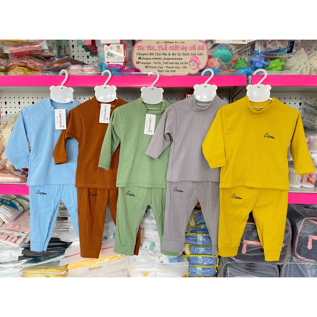 Bộ Đồ Cho Bé Trai, Bé Gái - Chất Len Tăm Mềm, Cổ 3 Phân