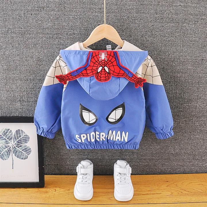 ÁO TRẺ EM  Áo khoác gió chống bám bẩn cho bé trai NGƯỜI NHỆN Spiderman mạnh mẽ 7-25kg