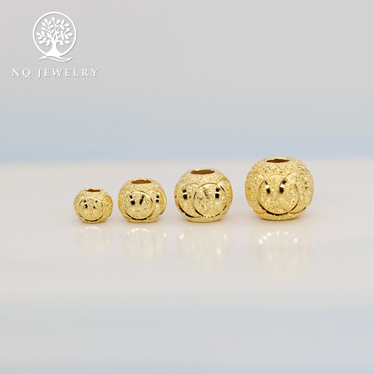 Charm bi bạc xỏ ngang có họa tiết - NQ Jewelry