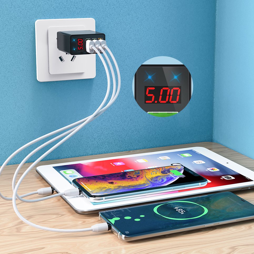 2.5 USB Digital Mobile Phone Charger Digital Display Fast Charging Wall Phone