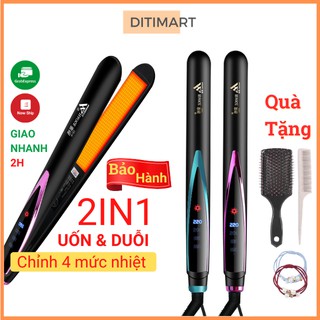 [Tạo Kiểu Đẹp] Máy Duỗi Tóc Là Ép Uốn Kẹp Thẳng Làm Xoăn Tóc Mini Điều Chỉnh 4 Mức Nhiệt Haoge