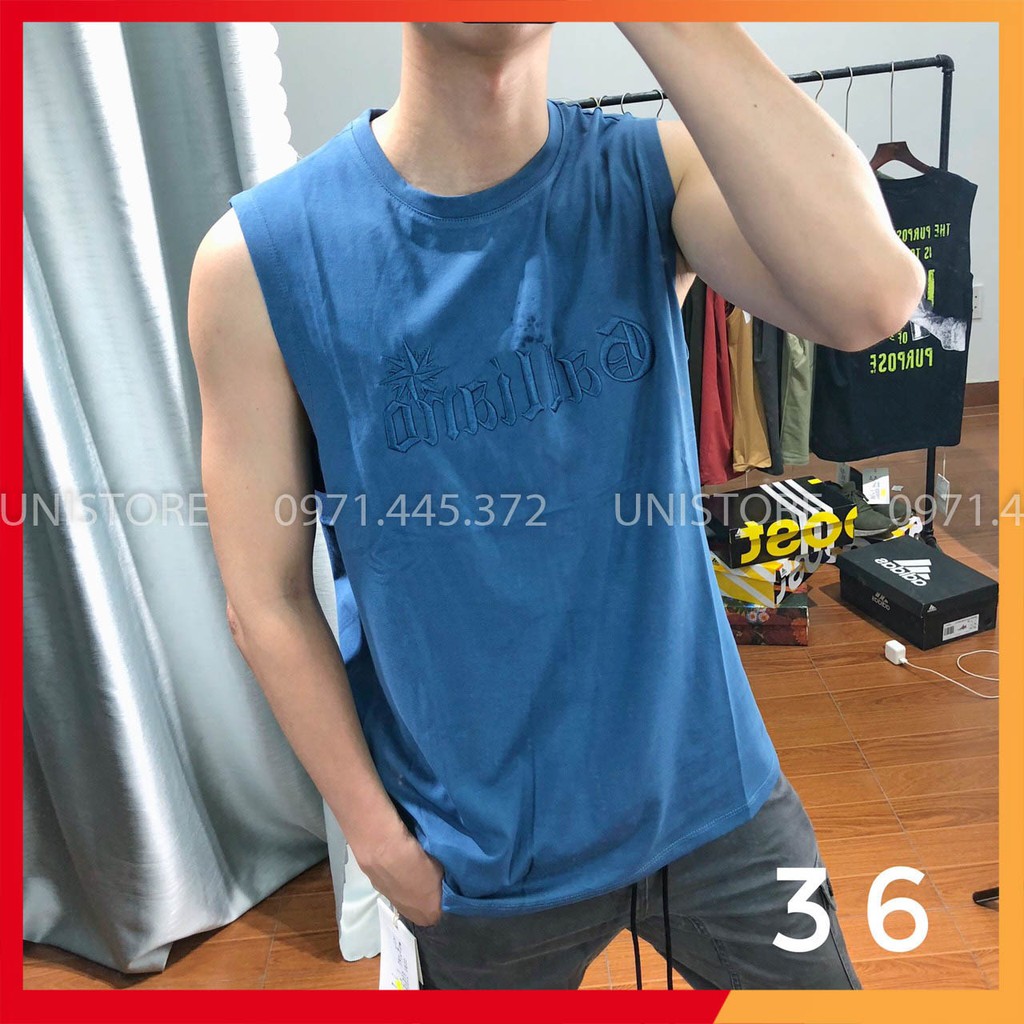 Áo tanktop vạt bầu sát nách tập gym nam dáng rộng SNTQ36