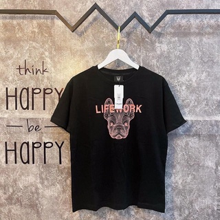 (HÀNG CHÍNH HÃNG) Áo thun Life Work Basic Face Dog màu Đen Unisex LIFEWORK LinhLyxAuth