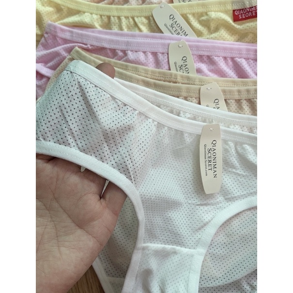Quần lót nữ thông hơi , Quần chip Trơn cotton đơn giản