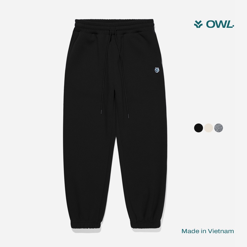 OWL BRAND® LOGO SWEATPANTS - Quần thun dài logo / Đen - OWL160322