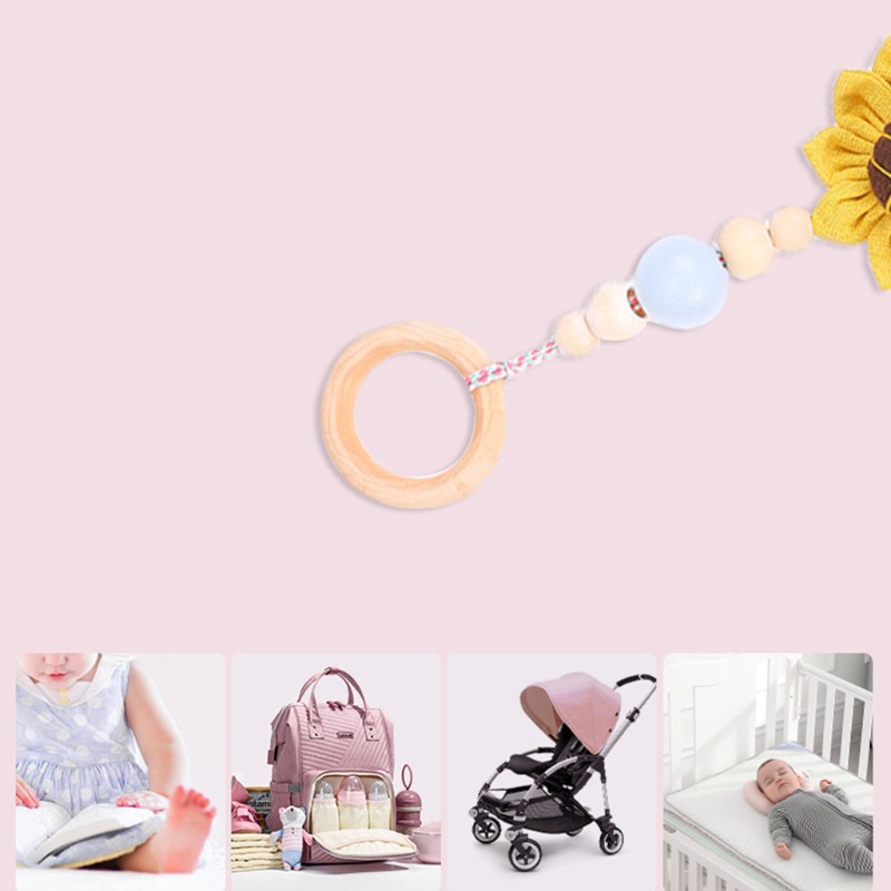 4 Đồ chơi mọc răng bằng gỗ treo xe đẩy em bé