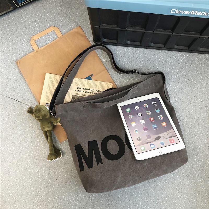 Túi xách chất liệu canvas sức chứa lớn phong cách retro thời trang