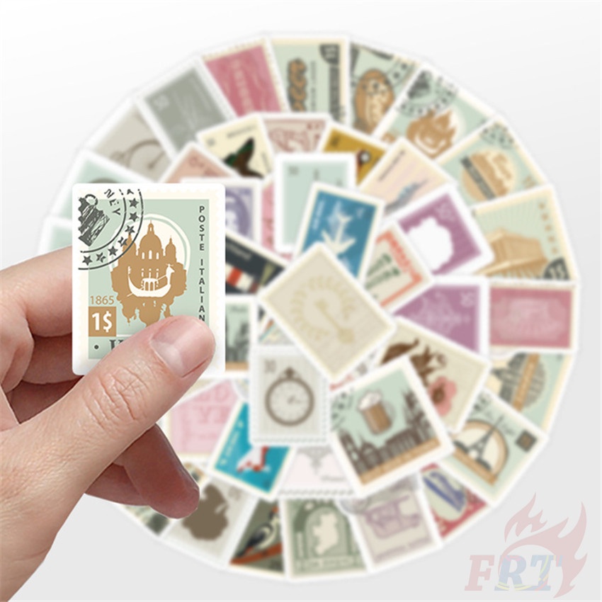 ❉ Retro Travel Stamp Series 01 Stickers ❉ 50Pcs/Set DIY Fashion Waterproof Decals Doodle Stickers