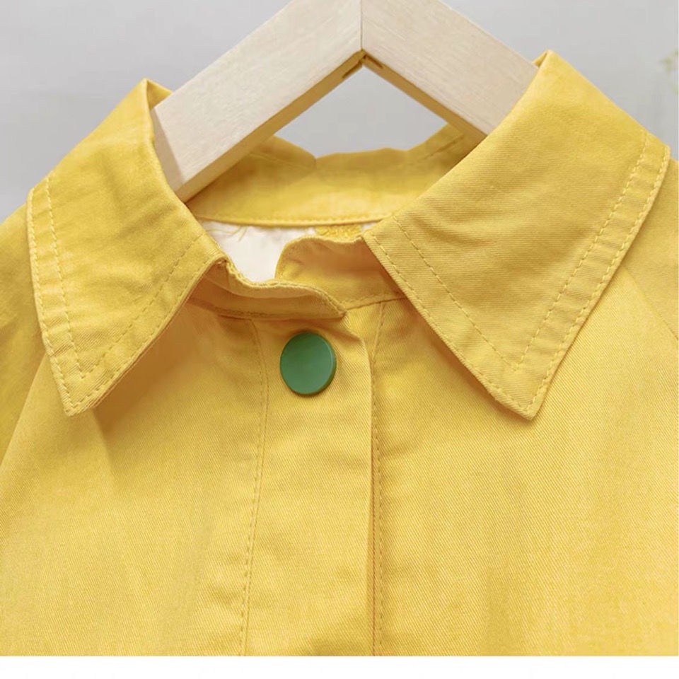 Bộ áo liền quần cotton màu trơn thời trang mùa hè Hàn Quốc mới dành cho trẻ em