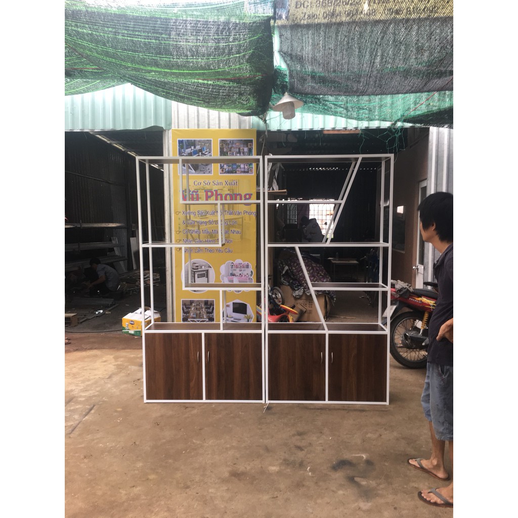 Kệ trang trí khung sắt, kệ vách ngăn