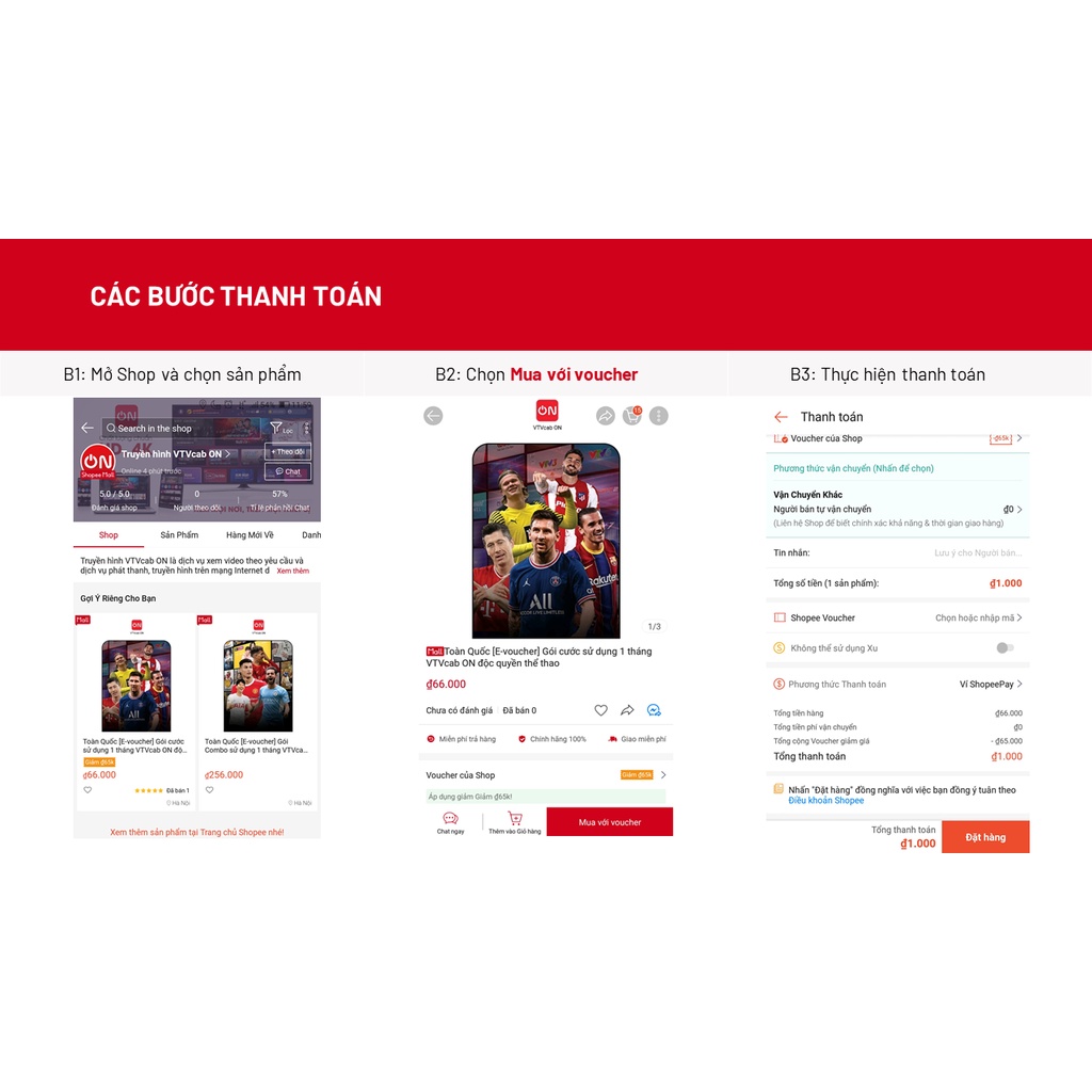 Toàn quốc  - Gói Gia đình 1 tháng VTVcab ON