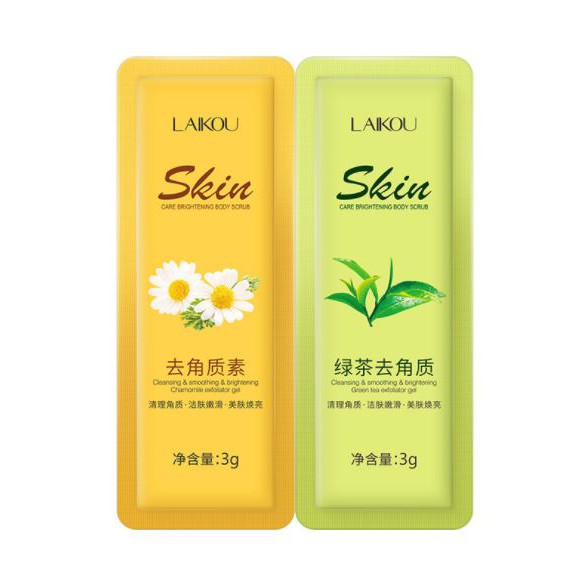 Set 2 gói Chiết Xuất Hoa Cúc Trà Xanh - Tẩy Tế Bào Chết Body Laikou