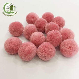 Ba cục bông len màu hồng