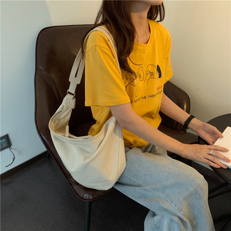 Túi đeo vai IELGY vải canvas thời trang Nhật Bản dành cho nữ