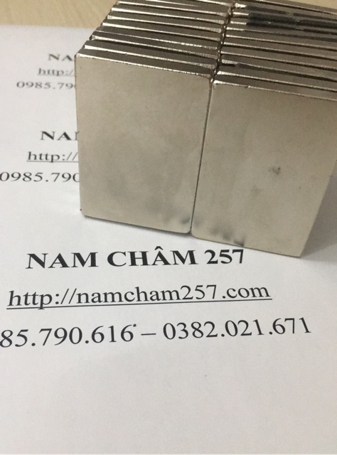 Nam châm viên khối 60x40x5mm, loại nam châm trắng đất hiếm siêu mạnh