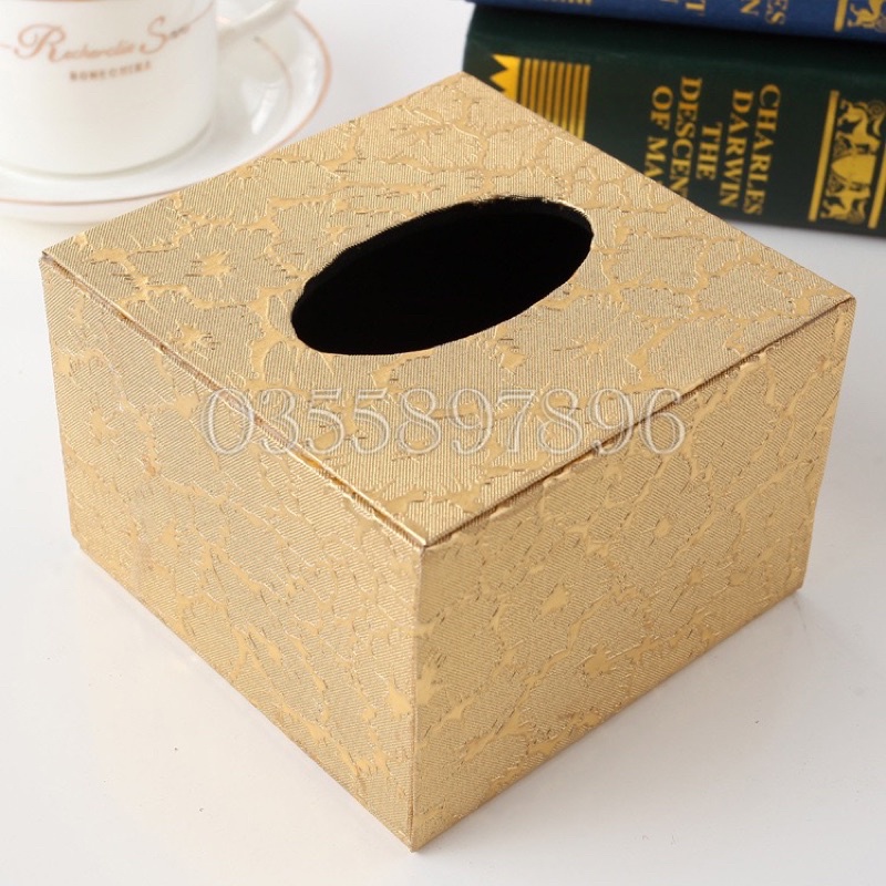 Hộp đựng giấy ăn bọc da cao cấp 11,5cm