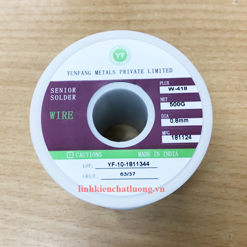 Thiếc hàn YF-500 63/37 0.8mm 500G (Ấn độ)