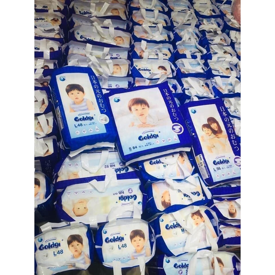 Bỉm dán/quần Goldgi Nhật Mẫu Mới Size Nb92/S84/M66/M60/L56/L48/XL46/XL44/XXL32