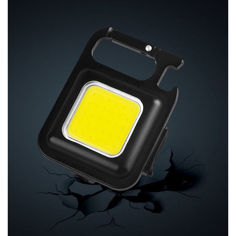 [BẢO HÀNH 1 ĐỔI 1]Tặng kèm Móc chìa khoá đèn pin LED COB mini tích hợp mở bia, chống nước, dùng pin sạc, có nam châm