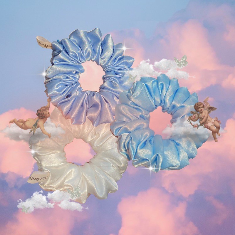 Đồ buộc tóc scrunchies lụa tone màu pastel 🦋☁️