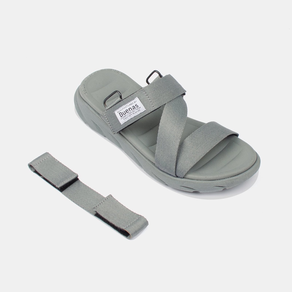 Giày sandal dép nữ nam unisex Buenas S7s quai ngang - xăng đan học sinh đế cao 3 phân chính hãng