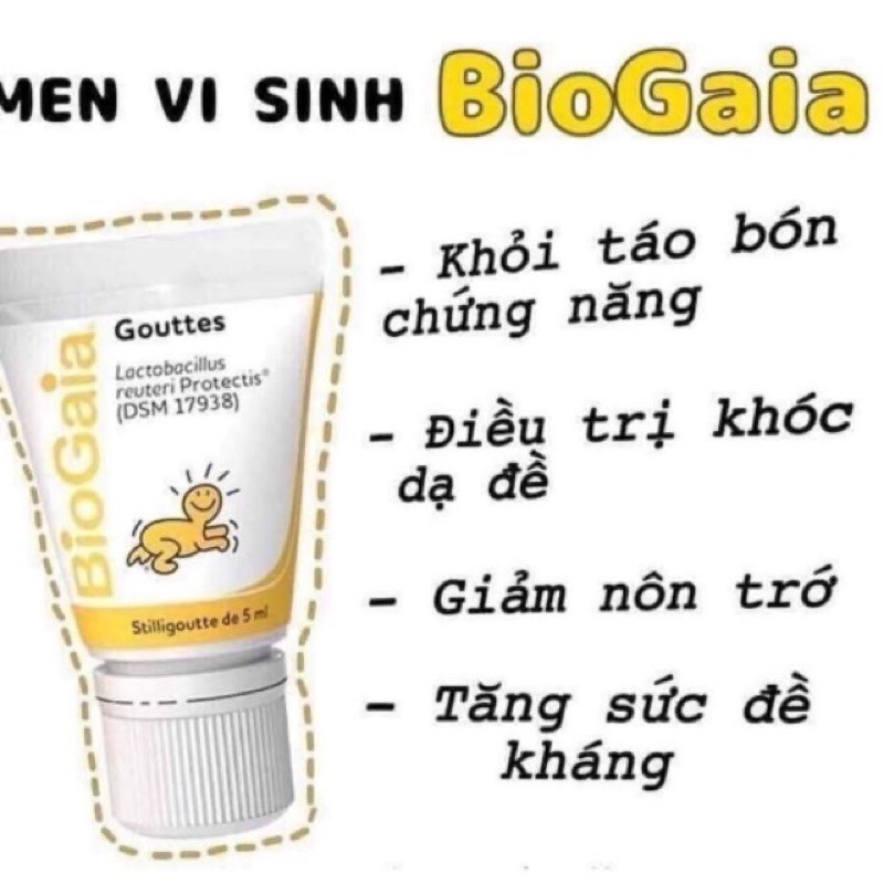 Men bổ sung và cải thiện hệ vi sinh đường ruột Biogaia nhỏ giọt 5ml hàng nội địa Pháp