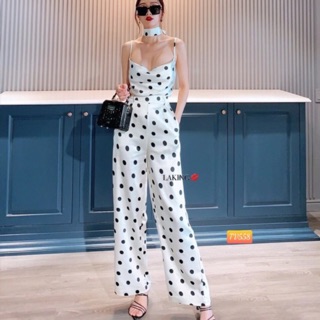 Set Áo Quần Nữ Phong Cách Hoạt Tiết Chấm Bi Cao Cấp
