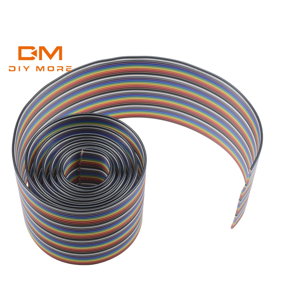 DIYMORE Dây cáp ruy băng màu cầu vồng 1m 3.3ft 40 chân