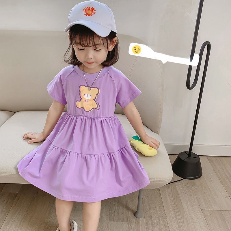 Đầm Chữ A Họa Tiết Hoạt Hình Anime Xinh Xắn Dành Cho Bé Gái