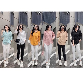 Áo Sơ Mi Simple Rộng Oversize Nhiều Màu Dài Tay Xu Hướng Mùa Hè Mix Đồ Cực Xinh Big Size A90- 315 -5M FIORI STORE