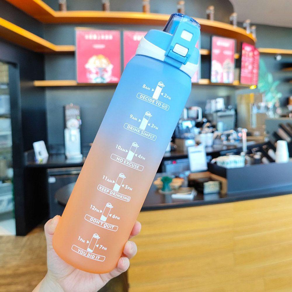 LAKAMIER Bình Nước Đánh Dấu Thời Gian Màu Gradient Cầu Vồng Sức Chứa Lớn