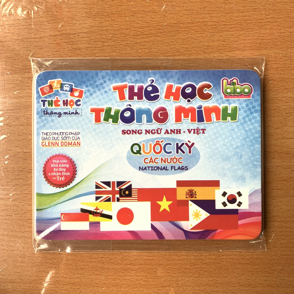 Thẻ Flash Card Song Ngữ Anh Việt Chủ Đề Quốc Kỳ Các Nước Cho Bé