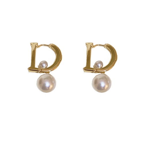 Bông Tai Chữ D Đính Ngọc Trai Cao Cấp Thời Trang Dành Cho Năm 2022