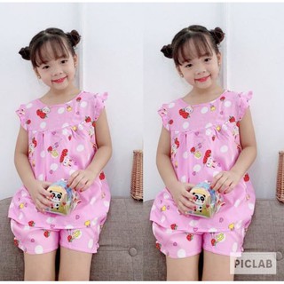 Combo 3 bộ cộc bé gái, vải lanh loại 1 size cho bé 3-26kg. đồ bộ bé gái mặc nhà nova shop 109