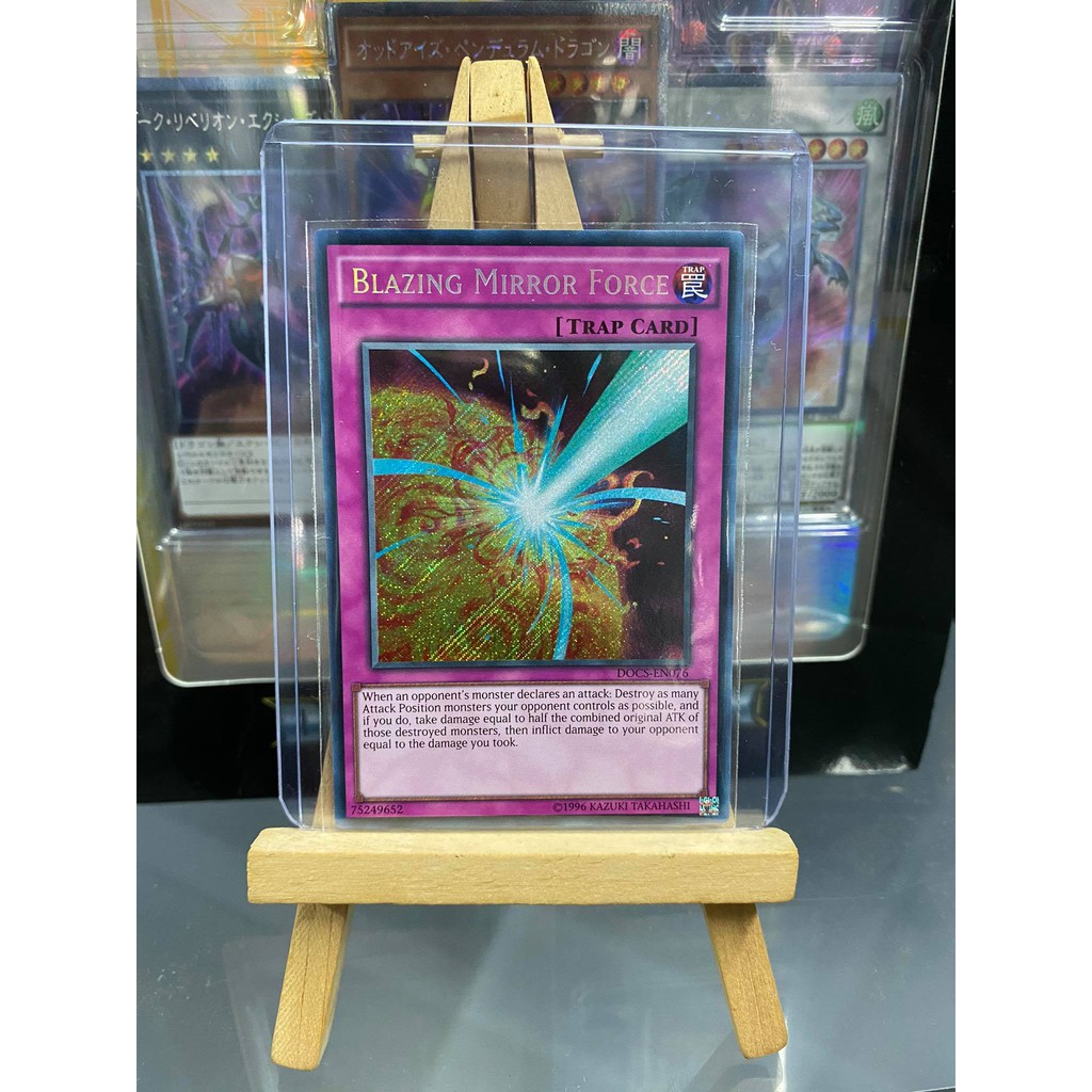 [ Dưa Hấu Yugioh ] Lá bài thẻ bài Blazing Mirror Force - Secret Rare - Tặng bọc bài nhựa bảo quản