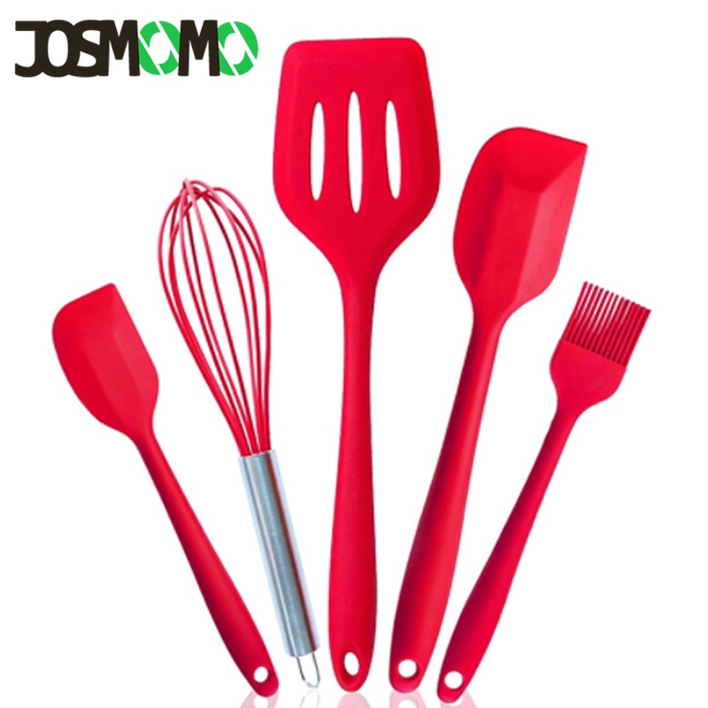 JOSMOMO 5 cái silicone công cụ nướng dụng cụ nhà bếp bộ bàn chải thìa quét trứng quét bộ thìa