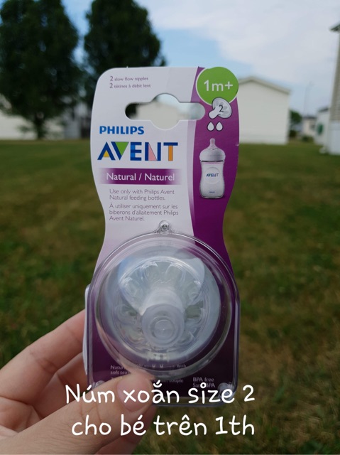 Núm ti thay thế bình Philips Avent Natural và tay cầm bình sữa