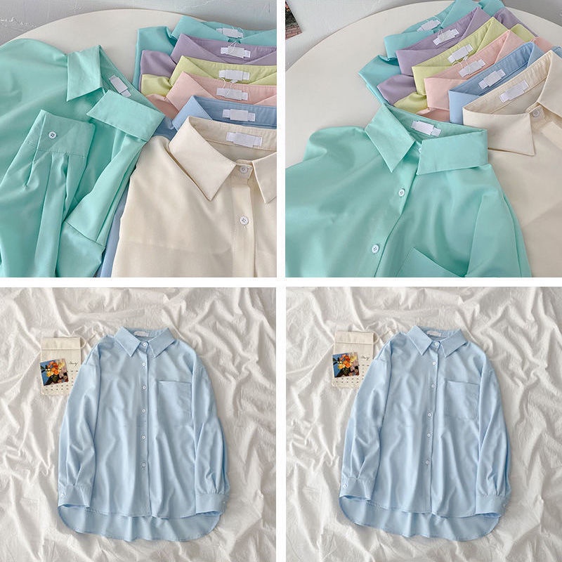 Áo Sơ Mi Nữ Dáng Rộng Phong Cách Hàn Quốc Vintage Thời Trang Mới