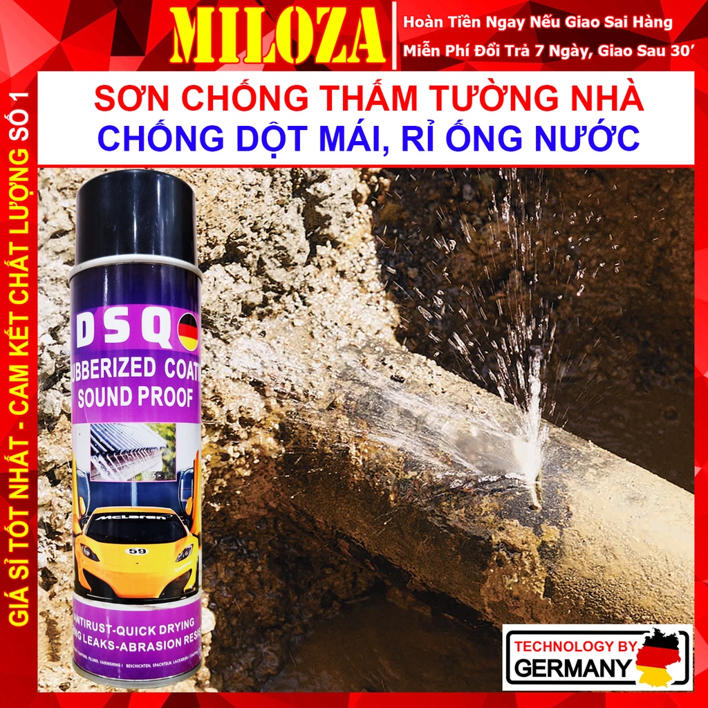 Bình Xịt Chống Thấm Tường - Sơn Chống Thấm - Keo Chống Dột Mái Tôn - Ngói, Bể Cá, Đường Ống Rỉ Nước - DSQ 700ML