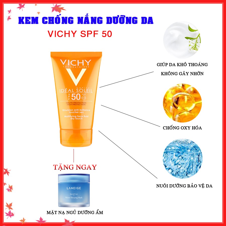 Kem chống nắng Vichy Ideal Soleil SPF 50, kem chống nắng Vichy xách tay pháp
