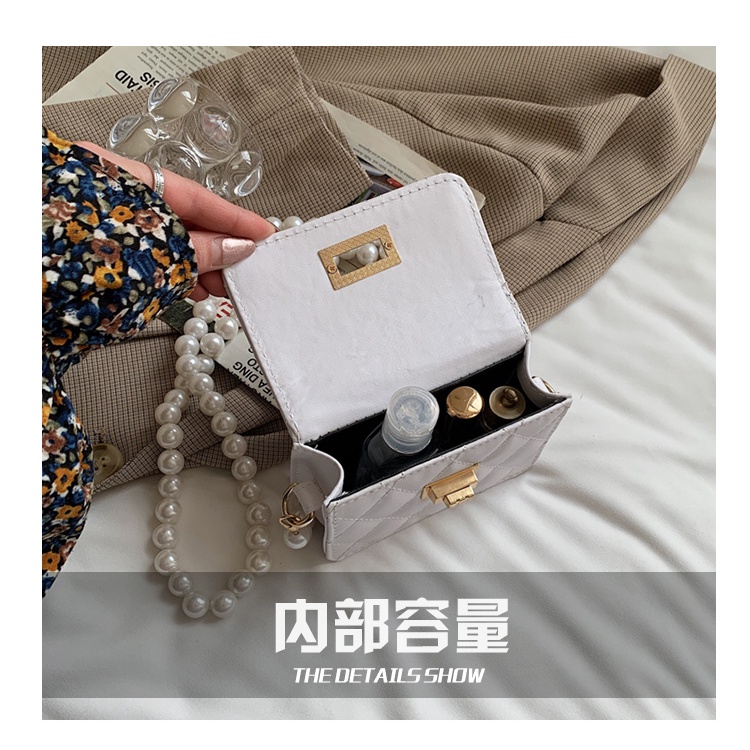 Túi mini nữ dây ngọc đeo chéo khóa chữ nhật chất liệu da thời trang bạn gái LK269