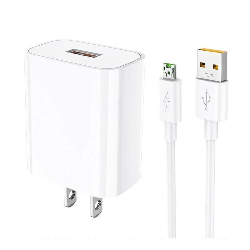 Bộ sạc nhanh Hoco DC19 USB to micro sạc nhanh 5A/22.5W, Quick charge 3.0, hỗ trợ sạc VOOC, kèm dây dài 1m
