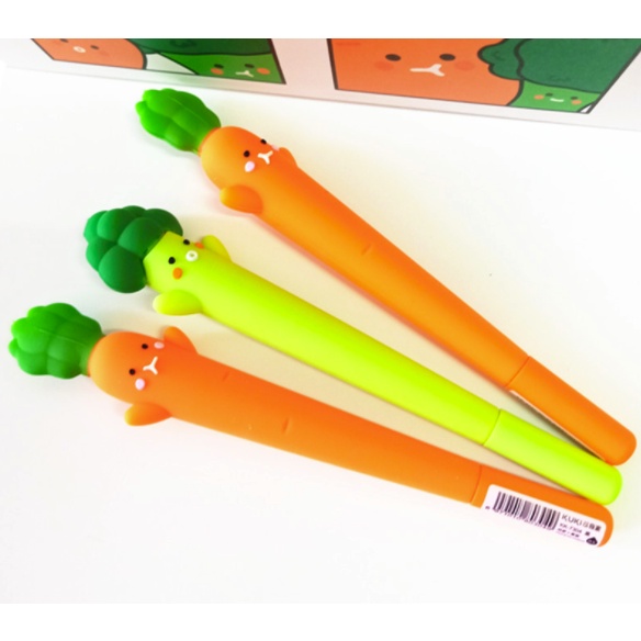 Bút mực gel dễ thương cà rốt súp lơ