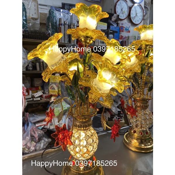 ĐÈN THỜ LỌ HOA 5 BÔNG CAO 50-60-70cm