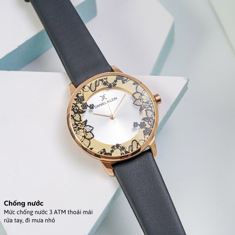 Đồng hồ nữ Daniel Klein Watch DK.1.12552 mặt nhỏ kính cứng chống xước, chống nước, dây thép đeo tay cao cấp chính hãng