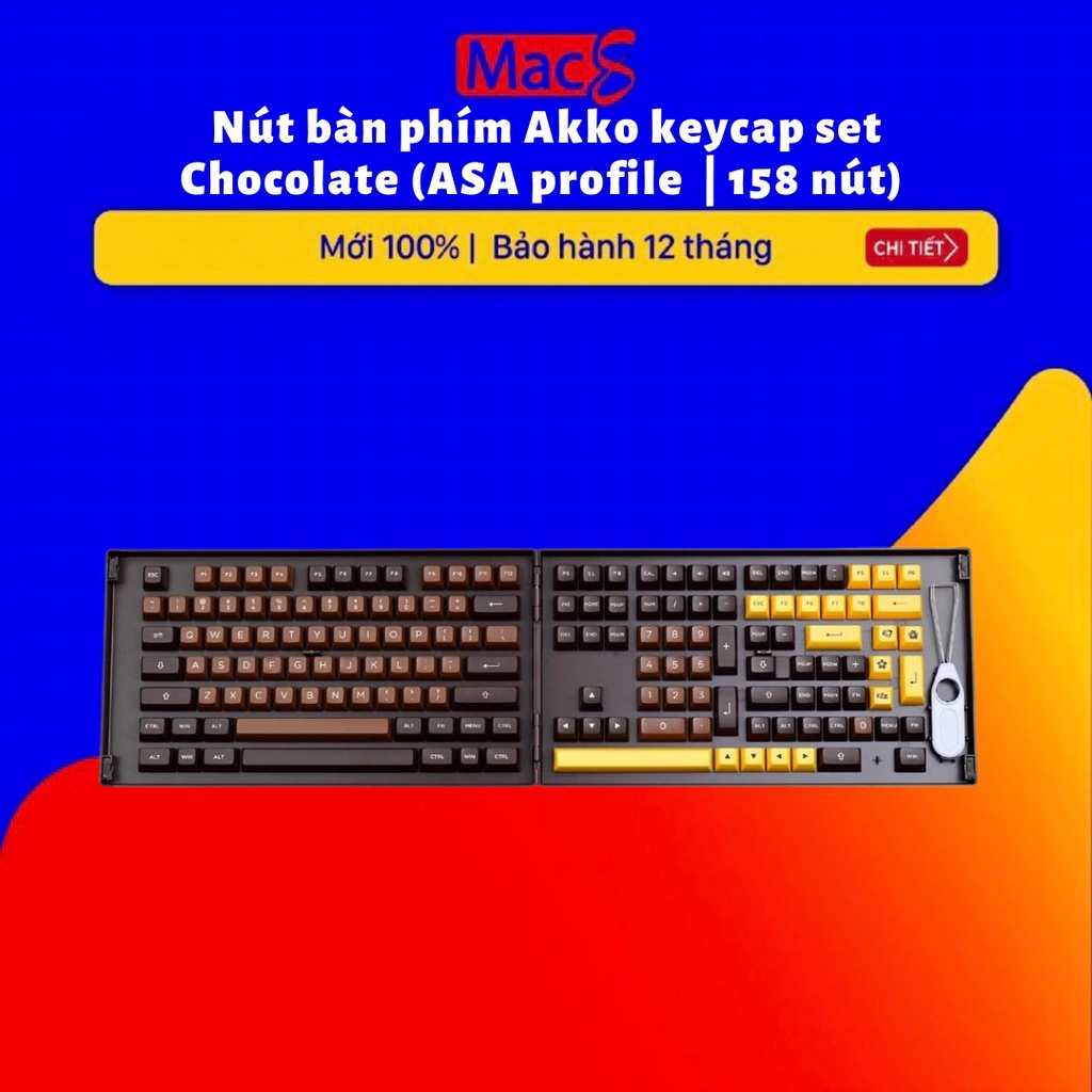 Nút bàn phím Akko keycap set - Chocolate (PBT Double-Shot/ASA profile/158 nút)