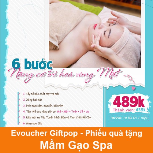 Hồ Chí Minh [Evoucher] Phiếu quà tặng áp dụng thanh toán hóa đơn tại hệ thống Mầm Gạo Spa 200.000 VND